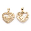 Brass Micro Pave Clear Cubic Zirconia Beads Pendant ZIRC-M114-16G-2