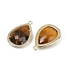 Natural Tiger Eye Faceted Pendants G-I382-05G-09-2