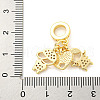 Rack Plating Brass Micro Pave Cubic Zirconia European Dangle Charms KK-P270-02D-G-3