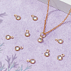 10Pcs Brass Edge & Loop Micro Pave Clear Cubic Zirconia Charms KK-LP0001-33-3