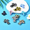 10Pcs 10 Styles Cross Silicone Focal Beads SIL-YW0001-26-5