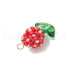 Glass Seed Beaded Flower Bud Pendants PALLOY-MZ00760-01-4