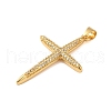 Rack Plating Brass & Clear Cubic Zirconia Pendants KK-S372-24G-2