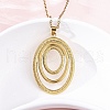 Triple Oval 304 Stainless Steel Pendant Necklaces NJEW-M096-31G-1
