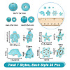  210Pcs 7 Styles Synthetic Turquoise Beads G-NB0005-44-2