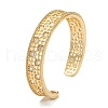 Brass Micro Pave Clear Cubic Zirconia Cuff Bangles BJEW-A116-05G-3