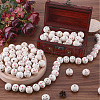 Gorgecraft 120Pcs Printed Natural Wood European Beads WOOD-GF0002-19A-4