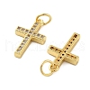 Brass Micro Pave Cubic Zirconia Pendants KK-C092-21B-G-2