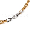Stainless Steel Rectangle Link Chain Bracelets for Women Men BJEW-M319-01A-GP-2