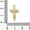 Brass Clear Cubic Zirconia Cross Connector Charms ZIRC-I070-030G-3