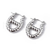 304 Stainless Steel Oval Hoop Earrings for Women EJEW-I284-20P-1