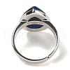 Natural Lapis Lazuli Teardrop Adjustable Rings RJEW-K371-08S-09-4