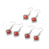 Natural Red Jasper Vase Dangle Earrings EJEW-A092-01P-15-1