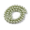 UV Plating Pearlized Glass Pearl Beads Strands GLAA-F128-01B-T21-4