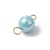 AB Color Plated Opaque Acrylic Round Connector Charms PALLOY-JF03543-01-5