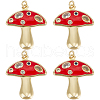 Beebeecraft 6Pcs Autumn Theme Real 18K Gold Plated Brass Micro Pave Cubic Zirconia Pendants ZIRC-BBC0002-34-1