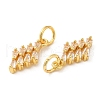 Rack Plating Brass Pave Clear Cubic Zirconia Pendants KK-Z026-07G-2