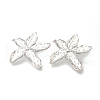 Rack Plating Starfish Brass Stud Earrings EJEW-H016-28P-2