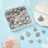 80Pcs 8 Style Shell Shape Tibetan Style Alloy Pendants FIND-YW0003-79-5
