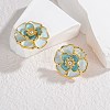 304 Stainless Steel Enamel Stud Earrings EJEW-M095-08G-1