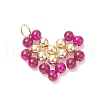 Glass Beaded Heart Pendants PALLOY-JF02092-2