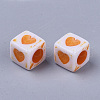 Spray Painted Acrylic Beads ACRP-T008-01-2