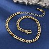 Brass Curb Chain Bracelets for Women Men BJEW-F494-01G-01-1