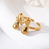 304 Stainless Steel Open Cuff Rings for Women RJEW-M060-01G-13-3