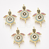 Brass Micro Pave Cubic Zirconia Links ZIRC-T008-04G-1