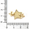 Rack Plating Brass Micro Pave Cubic Zirconia Star Connector Charms KK-K385-101G-4