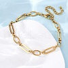 304 Stainless Steel Oval Link Chain Anklets AJEW-A057-01G-3