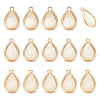   16Pcs Natural Paua Shell & Brass Teardrop Charms FIND-PH0022-59-1