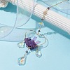 Natural Amethyst Wrapped Heart Hanging Ornaments HJEW-JM01614-01-2