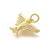 Brass Micro Pave Clear Cubic Zirconia Pendants KK-M297-04G-2