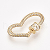 Brass Micro Pave Cubic Zirconia Screw Carabiner Lock Charms ZIRC-S061-95G-3