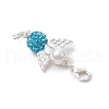 Angel Pave Disco Ball Pendant Decorations HJEW-JM03067-01-5