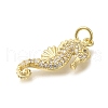 Brass Micro Pave Cubic Zirconia Pendants X-KK-R002-18G-2