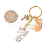 Alloy Acrylic Cat Goldfish Keychains KEYC-JKC01214-04-3
