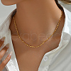 Delicate Brass Textured Bar Link Chain Necklaces for Women OF4314-1