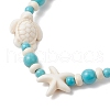2Pcs Starfish & Turtle Synthetic Turquoise Beads Stretch Bracelets for Women BJEW-JB11921-6