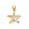 Brass Micro Pave Clear Cubic Zirconia Pendants KK-Q040-01G-G-1