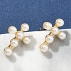 Cross Brass Stud Earrings EJEW-A132-01G-1