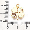 Brass Micro Pave Clear Cubic Zirconia Pendants KK-N268-16G-3