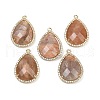 Natural Sunstone Faceted Pendants G-K347-12G-05-1