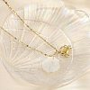 Summer Beach Natural Shell & 304 Stainless Steel Pendant Necklaces for Women NJEW-P323-01B-G-3