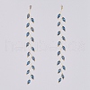 Electroplate Glass Beads Dangle Stud Earrings EJEW-JE03820-06-2