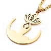 304 Stainless Steel Pendant Necklaces NJEW-P306-05G-1