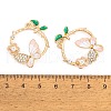 Rack Plating Alloy Enamel Pendants FIND-A040-04KCG-03-3