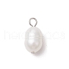 10Pcs 2 Colors Natural Cultured Freshwater Pearl Rice Charms PALLOY-JF03921-4