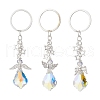 3Pcs 3 Styles Glass Angel Pendant Keychains KEYC-JKC00921-1